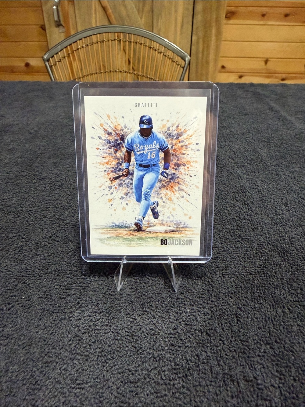 Bo Jackson Royals Baseball Art Card - Blue